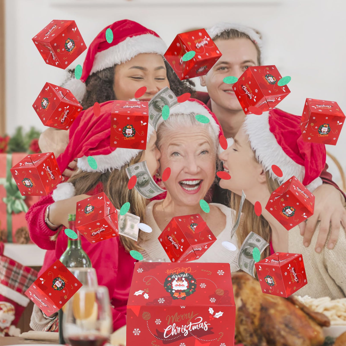 BABORUI Money Surprise Box - Christmas Gift with Confetti Explosion for Women, Men, and Kids BABORUI