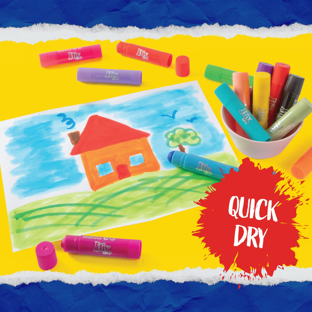 Idiy Tempera Paint Sticks (30 Vibrant Colors) -For All Classroom Back to School Supplies Arts & Crafts Projects, Draw & Paint on Wood, Paper, Ceramic, Canvas! Quick Dry, Non-Toxic,Mess Free Idiy