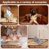 Sauna Backrest Sauna Accessories Wooden Slip-Resistant Non-Toxic Comfortable S-Shape Design Sauna Chair - Sauna Accessories with Felt Sauna Hat, Seat Pad and Slippers for Any Barrel or Infrared Sauna Ziimaikery