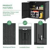 Horizontal Outdoor Storage Shed 36 Cu Ft - Resin Lockable Weatherproof Storage Cabinet/Box for Patio,Garden,Backyard,Outside-Black WTFGO