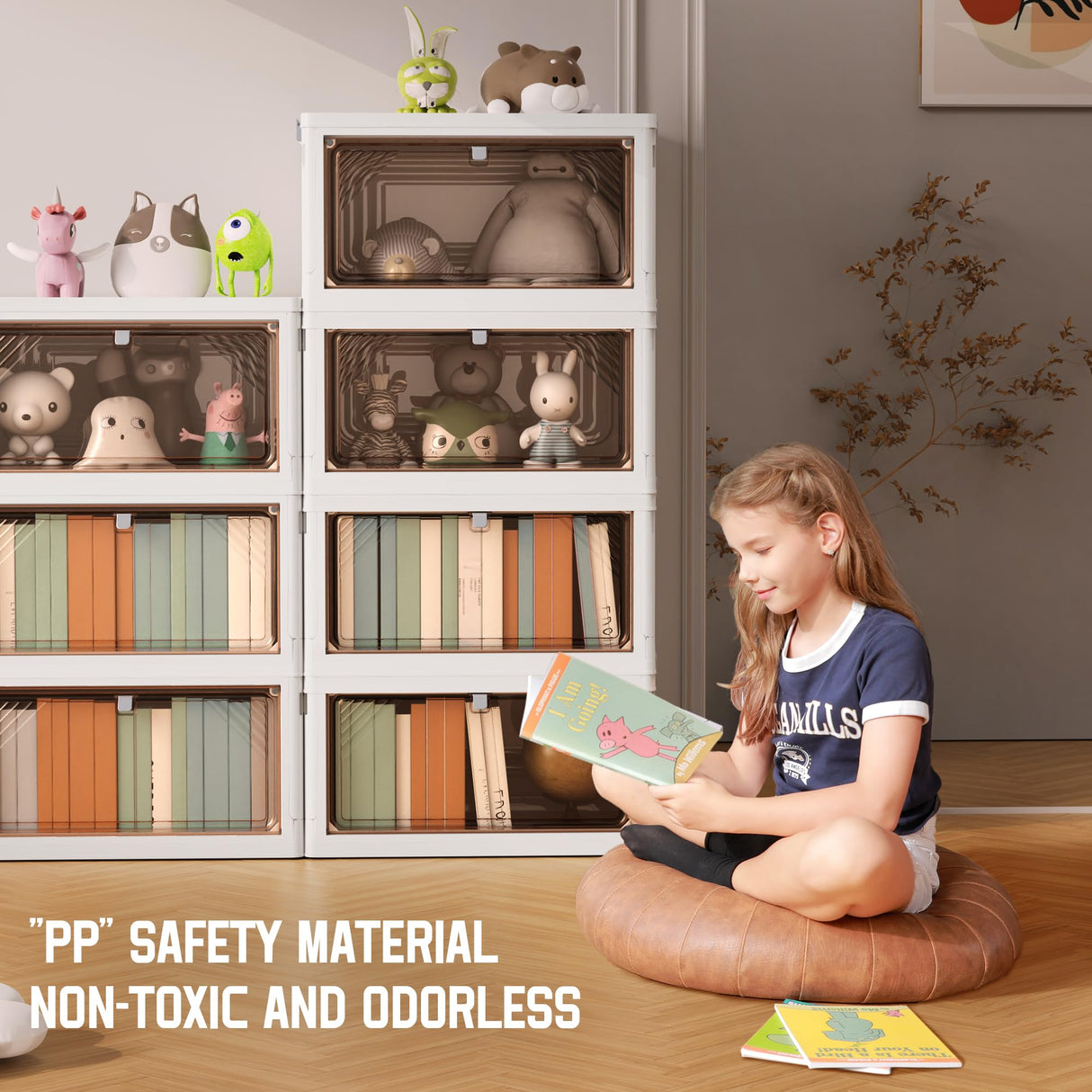 AHEONLAR 4 Tier Plastic Storage Bins with Drawers - Foldable Stackable Storage Bins with Lids - Closet Craft Organizers and Storage - 24QT Plastic Drawer Storage for Bedroom Study Toy Room Office AHEONLAR