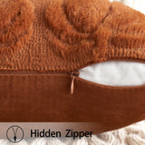 MIULEE Fall Throw Pillow Covers 18x18 Set of 2 Autumn Decorations Dark Rust Pumpkin Accent Pillowcase for Outdoor Porch Sofa Couch Bed Living Room Plush Faux Fur Halloween Farmhouse Home Decor MIULEE