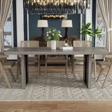 Gyfimoie 71" Large Dining Table, Rustic Farmhouse Dinner Table for 6 to 8 People, Rectangular Thick Kitchen Table with Heavy Duty Legs for Dining Room (Rustic Gray) Gyfimoie