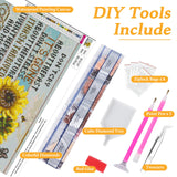 Diamond Art Kits for Adults Sunflower, DIY 5D Diamond Painting Kit for Beginners Inspirational, Inspiring Quotes Full Round Drill Gem Art Dots for Adults Home Wall Decor 16X12 Inch Okarina