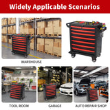 Barphygo 7-Drawer Rolling Tool Chest, Metal Tool Box with Wheels & Lock Garage Storage Cabinets Tool Cart Toolbox Organization Workbench for Workshop, Warehouse & Repair Shop Barphygo