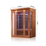 2 Person Low EMF Far Infrared Sauna Hemlock Wood 7 Led Light Therapy and Bluetooth Speaker Tempered Glass 120V/2145W Indoor Sauna Luxury Spa for House and Gym (3 Person) Generic