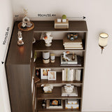 FACBOTALL 6-Tier Corner Bookshelf, Modern Bookshelf and Bookcase, Tall Bookcase Open Display Storage, L Shaped Corner Shelf for Library, Living Room, Home Office, Rustic Brown FACBOTALL