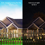 Solar Outdoor String Lights, 20Ft Vintage Rope Hemp Solar Patio Lights, Waterproof Warm White Solar Powered String Lights With 8 Modes 16 Shatterproof Bulbs for Garden Fence Stairs Balcony Café Bistro Jnaurb