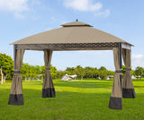 JANCANOPY Replacement Cover for 10X12Ft Oakmont Gazebo L-GZ1188PST-A,Pinehurst Gazebo L-GZ1188PST,Khaki JANCANOPY