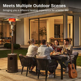 EAST OAK 50,000 BTU Patio Heater with Sand Box, Table Design, Double-Layer Stainless Steel Burner, Wheels, Triple Protection System, Outdoor Heater for Home and Residential, Pinecone EAST OAK