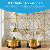 Best Choice Products Pretend Play Wooden Farmhouse Kitchen Set for Kids w/ Toy Storage, Clicking Knobs, Windows, 5 Accessories Included - Cream Best Choice Products