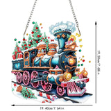 SENQAO Christmas Diamond Art Hanging Kits for Adults Kids, Christmas Train Diamond Art Suncatchers, 5D Special Shape Diamond Painting Pendant Window Ornament Gifts for Home Door Wall Decor SENQAO