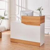 Reception Desk with Counter,Modern Counter Table with Cable Grommet,47 inch Retail Counter for Checkout, Lobby, Beauty Salon,Barber and Small Company (Normal) LayBurst