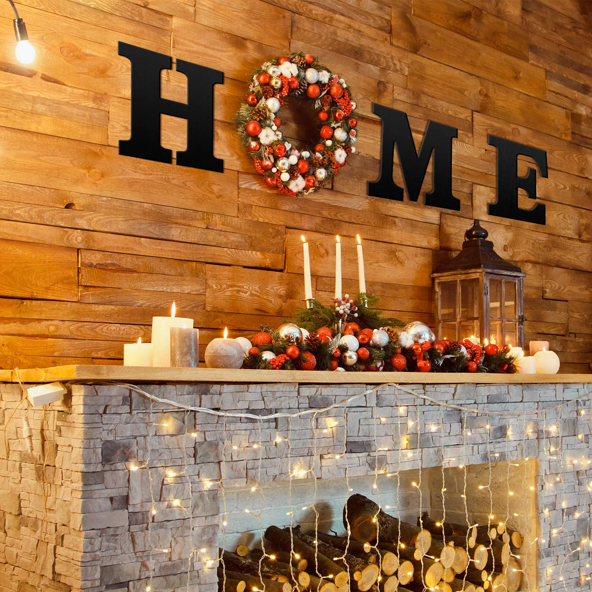 4 Pieces 12 Inch Home Sign Wooden Home Letters Wall Hanging Large Home Sign Decor for Home, Living Room, Farmhouse (Black) Jetec