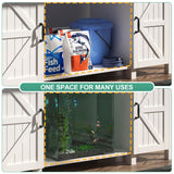 Saudism 55-75 Gallon Aquarium Stand With Charging Station, Farmhouse Fish Tank Stand, Reptile Tank Stand Terrarium Stand with Drawer and Cabinet Storage, Sturdy Heavy Duty 53.5"×19.7" Tabletop - White Saudism