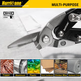 HURRICANE 10 Inch Aviation Tin Snips, Heavy Duty Metal Cutter Shears for Cutting Sheet Metal, Straight Cut, Chrome Vanadium Steel HURRICANE