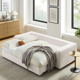 Modway Commix Down Filled Fabric Sleeper Sofa in Pure White Modway