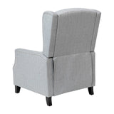 Taylor & Logan Maxfield Traditional Gray Fabric Upholstered Slim Wingback Recliner with Accent Nail Trim and Push Back Recline Taylor & Logan