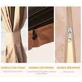 Outsunny 10' x 13' Hardtop Gazebo Canopy with Galvanized Steel Roof, Aluminum Outdoor Pavilion Gazebo with Top Hook, Netting, and Curtains for Patio, Garden, Backyard, Deck, Brown Outsunny