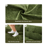 Eiayeebil 77" W Loveseat Sofa Chenille Couch for Living Room,Small Sofa Olive 2 Seater Office Couch for Small Spaces Mid Century Modern, Easy to Install,Green Eiayeebil