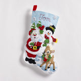 Bucilla, Santa's Gathering, Felt Applique Christmas Stocking, 18" Bucilla