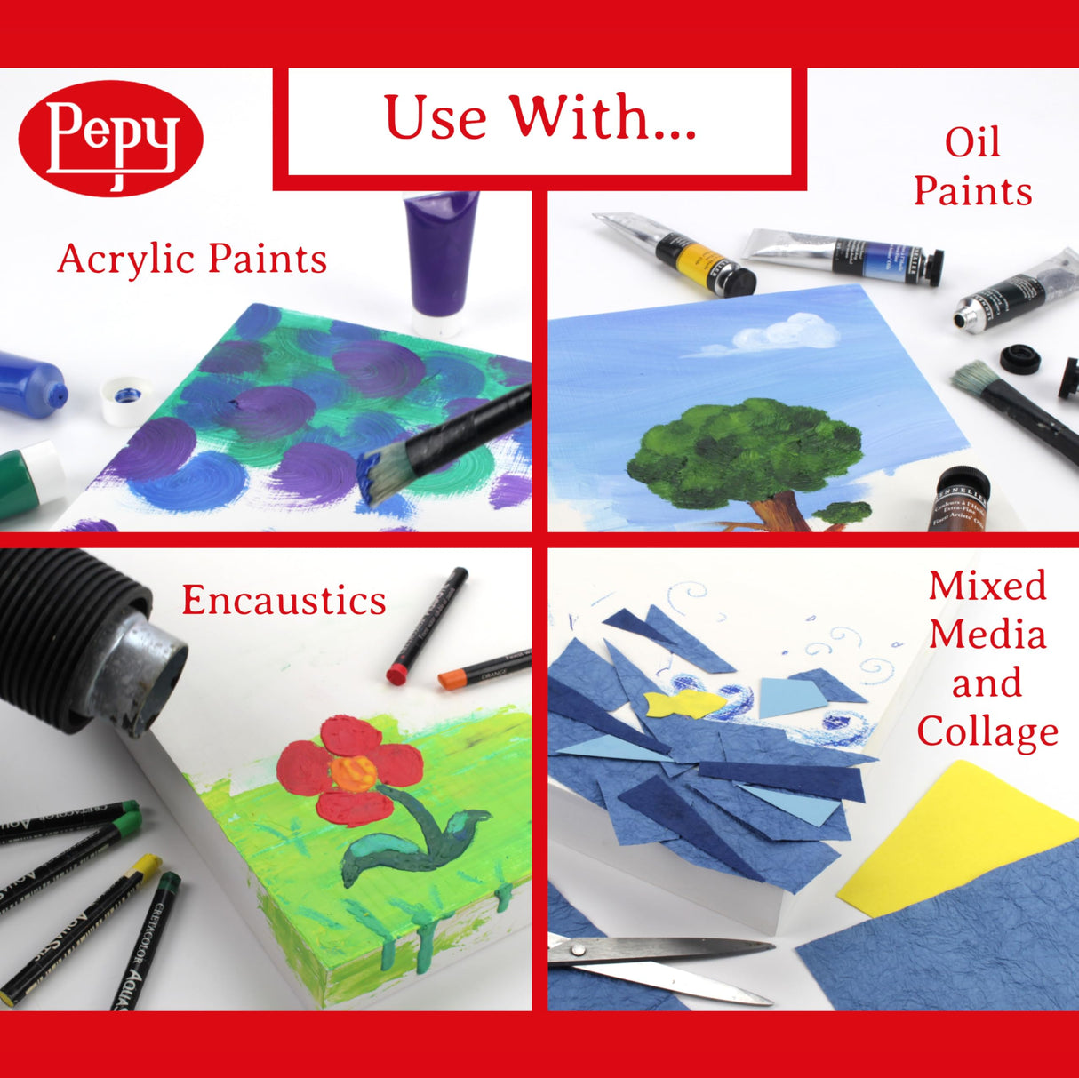 Pepy 12" x 16" Birch Wood Panels; Gallery Depth 1-1/2" Deep Cradle Artist Panel (Pack of 2) Pepy