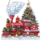 NAIMOER Christmas Diamond Art Hanging Kits for Adults, Christmas Train Diamond Art Suncatchers, 5D Special Shape Fall Diamond Painting Pendant Window Ornament Gifts for Home Garden Door Wall Decor NAIMOER