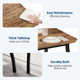 SLEKVERSA 4 Piece Farmhouse Dining Table Set for 4, Space Saving Rustic Kitchen Table with 2 Padded Chairs & Bench, Small Breakfast Nook Furniture Set for Dining Rooms, Apartments, Vintage SLEKVERSA