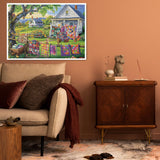 Colorful Quilts Puzzles for Adults 1000 Pieces, Cozy Grandma Garden Jigsaw Puzzles, Pretty Cat Flower Puzzles BBOLDIN