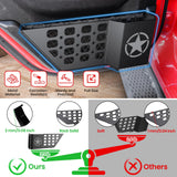 DIAMOOKY Metal Rear Door Pocket Storage Box for Jeep Wrangler JL JLU 4XE 2018-2025 & Gladiator JT 2020-2022 2023 2023 2024 2025 Accessories Door Storage Organizer Molle Panels, Star, 2PCS DIAMOOKY