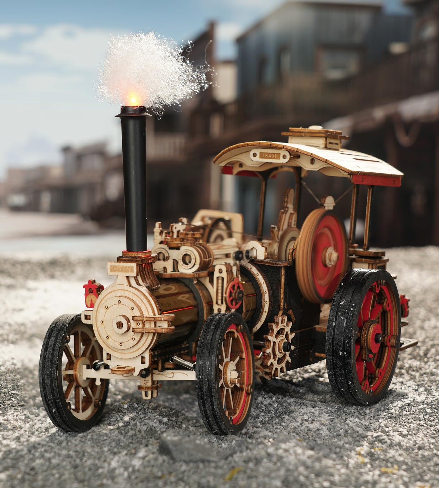 Wowood 3D Wooden Puzzles for Adults, Steam Locomotive Model Cars Kits for Adults, 3D Wood Puzzle Adult, Valentines Day Gift Model Building Kits, - WoodArtSupply