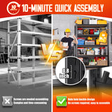 JOJUOU Garage Shelving-2050 lbs 5 Tier Storage Shelves,Adjustable Heavy Duty Metal Shelving Unit and Storage Large Rack,Utility Steel Shelf for Warehouse Industrial Pantry Basement -78"x46"x20",Black JOJUOU