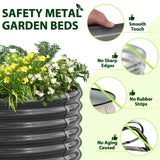 A ANLEOLIFE 2-Pack 4ft x 18” Tall Galvanized Raised Garden Beds Outdoor, Round Metal Planter Box for Planting Vegetables Flowers Herb, Anti-Rust & Easy-Setup, Quartz Grey A ANLEOLIFE