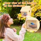 Bluebird Houses for Outside Clearance with Pole, Hanging Bird House Outdoors Garden Patio with Easy Clean Wood Birdhouse Viewing Window Garden Patio for Swallow Sparrow Hummingbird Finch Cardinals GINDOOR