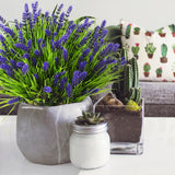 TSTWETO Artificial Plants Outdoor, 22 Pcs Fake Flowers UV Resistant Outdoor Fake Plants, Lavender Artificial Flowers Plastic Fake Faux Flowers Shrubs for Home Porch Garden Yard Window Box TSTWETO