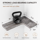 fuqing Floating Corner Shelves, Wall Shelf Set of 3, Shelves for Wall Storage, Solid Wood Shelves for Storage, Wall Mount Wooden Display Shelf for Bathroom Bedroom Kitchen Garage, Weathered fuqing