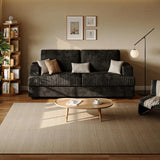 Comkei 89" 2 Seater Black Couches for Living Room Sofas Modern Comfy Corduroy Couch with Deep Seats Oversized Loveseat Sofa for Small Apartment Comkei