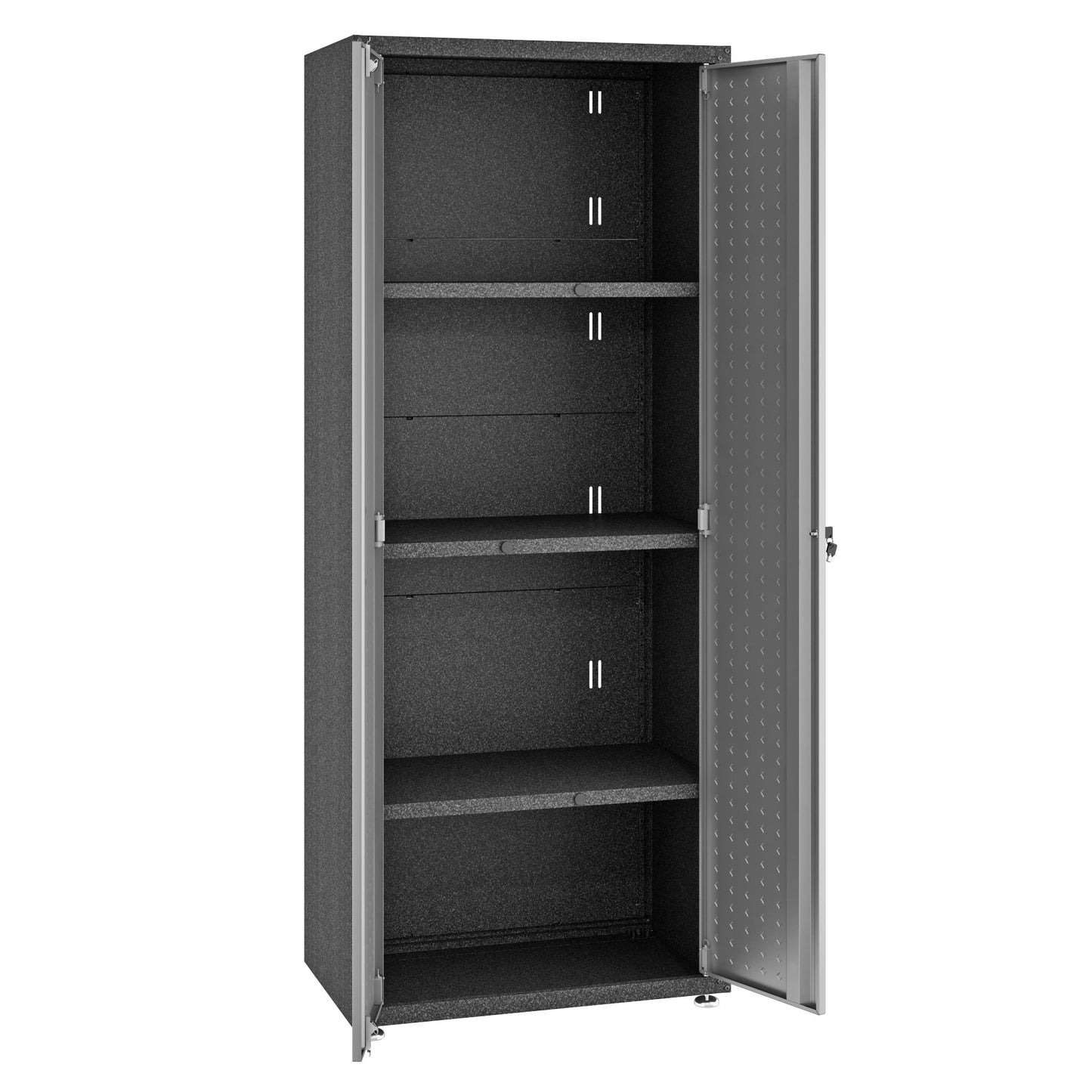 Manhattan Comfort Fortress Standing Cabinet Storage, Black/Gray