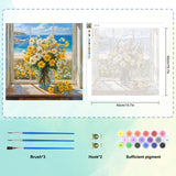 EOBROMD Paint by Numbers for Adults, DIY Flower Paint by Number Kits for Beginner on Canvas, Flower Paint by Numbers Adult Kit Drawing Arts and Crafts for Gift Home Wall Decor 16x20inch EOBROMD