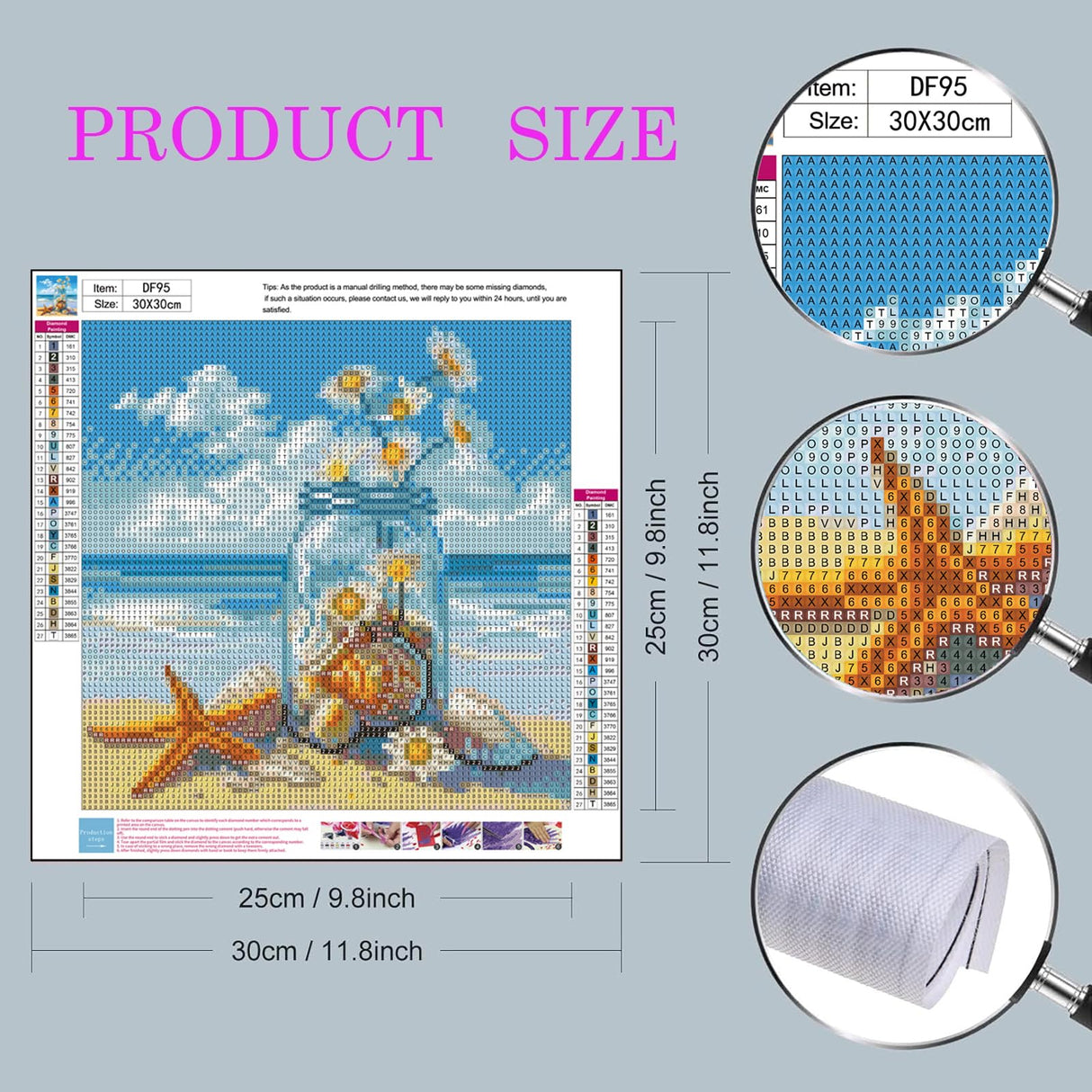 Beach Vase Diamond Art Kits for Adults Beginners,Beach Diamond Painting Kit DIY 5D Full Round Drill Daisy Painting with Diamonds Dot Gem Art Crafts for Wall Decor 12x12IN DIYDECORFUN