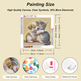 SJUTOUCI Dog and Cat Diamond Painting Kits for Adults, Diamond Art Kits for Beginners, 5D Round Diamond Dots Gem Art Craft for Home Wall Decor 12x12 inch, Animals SJUTOUCI