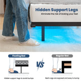 LUSIMO Twin Floating Bed Frame with RGB LED Lights, Heavy Duty Metal Platform and Underbed Storage, Black LUSIMO