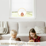 ChrisDowa Cordless Blackout Roller Shades for Windows, Thermal Insulated UV Protection Pull Down Shades, Total Blackout Window Blinds for Home, Office, Bedroom, Door (35" W x 72" H, White) ChrisDowa