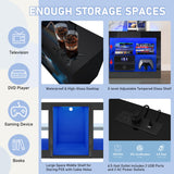 Vinctik 6&Fox LED TV Stands for Living Room w/60,000-Colors Lights&6.5ft Power Outlet for 55 60 65 70inch TV,Modern High Gloss LED Black Entertainment Center w/Adjustable Shelves for Gameroom/Bedroom Vinctik 6&Fox