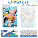 4 Pack Paint by Numbers kit for Adults with Frame and Wooden Easel, Adult Paint by Number Kits Flower, DIY Acrylic Oil Painting by Number for Beginners Home Wall Decor Gift (8x12 inch) bleihum