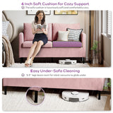 TYBOATLE Sofa Couch Mid Century Modern Small Loveseat for Living Room, 51" W Mini Little Upholstered 2-Seater Love Seats w/Iron Legs for Compact Small Space, Apartment, Bedroom, Dorm, Office (Pink) TYBOATLE