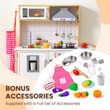 Tinysure Play Kitchen for Kids - Toy Kitchen Set for Toddlers with Realistic Lights and Sounds, Kids Kitchen Playset with Abundant Toy Food Set, Best Gift for Kids Ages 3+ TINYSURE