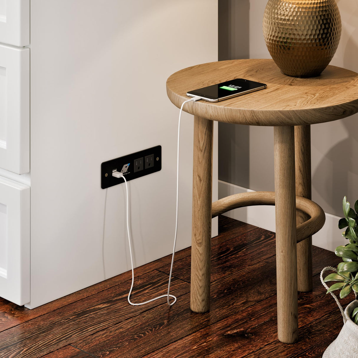 AFI, Northfield Queen Murphy Bed Chest with Mattress, Storage Drawer and Built-in USB Charger, White AFI