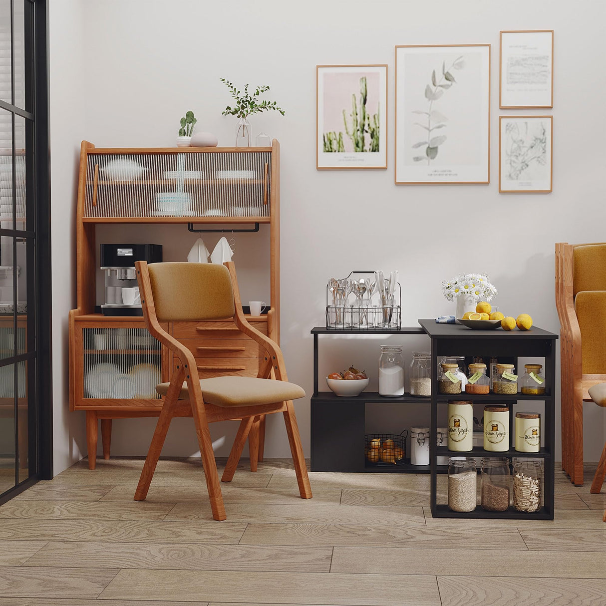 HOMCOM L Shaped Desk, Corner Computer Desk, 360 Degree Rotating Home Office Desk with Storage Shelves, Writing Table Workstation, Black HOMCOM