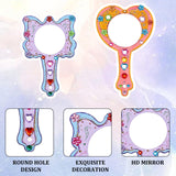 WEBEEDY 12 Sets Wooden Princess Mirror Craft Kit to Paint and Decorate, Mini Mirror Arts and Crafts Activities for Princess Parties, Projects or Home Crafting WEBEEDY